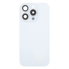 Back Glass With Camera Lens Cover and MagSafe Magnet For iPhone 16 Pro - White Titanium
