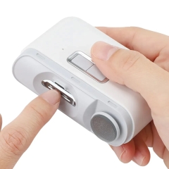 White 2 IN 1 Electric Nail Clipper Automatic Nail Grinder Trimmer With LED Light