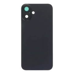 Back Glass Cover w/ Camera Lens Plus Magnet for iPhone 16 Plus - Black