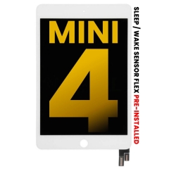 Premium LCD Screen Assembly For iPad Mini 4 (Sleep / Wake Sensor Flex Pre-Installed) (White)