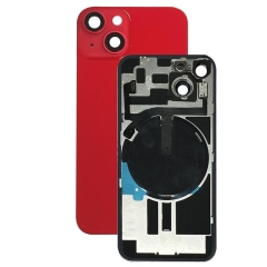 For iPhone 14 Back Cover Glass With Small Parts - Red