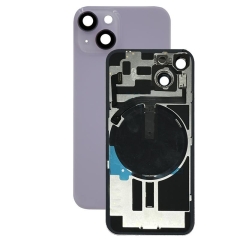 For iPhone 14 Back Cover Glass With Small Parts - Purple