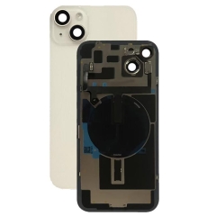 For iPhone 14 Back Cover Glass With Small Parts - Starlight