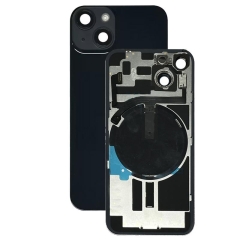For iPhone 14 Back Cover Glass With Small Parts - Midnight