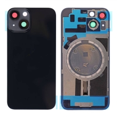 Back Glass Cover w/ Camera Lens Plus Magnet For iPhone 14 - Midnight