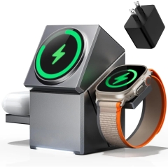 Qi2 15W 3-in-1 Magnetic Wireless Charger CubeTrick-X For iPhone 12-16 Series/ AirPod/ IWatch