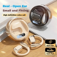M76 AI Simultaneous Translation OWS Bluetooth 5.4 Wireless Earhook Sports Earphones With LED Power Display