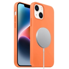For iPhone 15 Liquid Silicone Full Coverage MagSafe Phone Case(Orange)