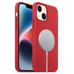 For iPhone 15 Liquid Silicone Full Coverage MagSafe Phone Case(Red)