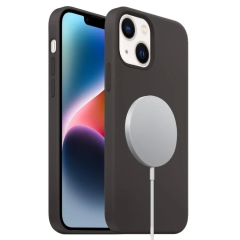 For iPhone 15 Plus Liquid Silicone Full Coverage MagSafe Phone Case(Black)