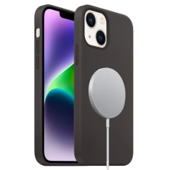 For iPhone 14 Liquid Silicone Full Coverage MagSafe Phone Case(Black)