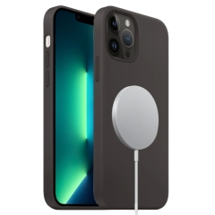For iPhone 13 Pro Max Liquid Silicone Full Coverage MagSafe Phone Case(Black)