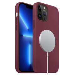 For iPhone 13 Pro Liquid Silicone Full Coverage MagSafe Phone Case(Wine Red)