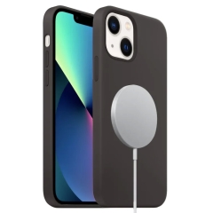 For iPhone 13 Liquid Silicone Full Coverage MagSafe Phone Case(Black)
