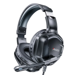 Yesido EK01 Head-mounted RGB Gaming Wired Earphone with Microphone(Black)