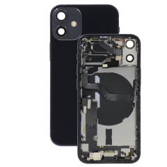 Back Housing With Parts For iPhone 12 Mini (Black) (Original Pull) (Grade A)
