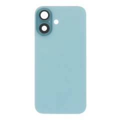 Back Glass w/ Camera Lens / Steel Plate / Wireless NFC Charging MagSafe Magnet / Flashlight Flex for iPhone 16 - Teal