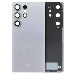 Back Cover Glass With Camera Lens for Samsung Galaxy S25 Ultra - Titanium White Silver