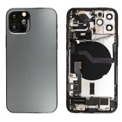 Back Housing With Parts For iPhone 12 Pro Max (Graphite) (Original Pull) (Grade A)