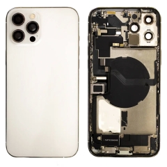 Back Housing With Parts For iPhone 12 Pro Max (Silver) (Original Pull) (Grade A)