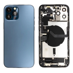 Back Housing With Parts For iPhone 12 Pro Max (Pacific Blue) (Original Pull) (Grade A)