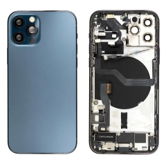 Back Housing With Parts For iPhone 12 Pro (Pacific Blue) (Original Pull) (Grade A)
