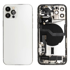 Back Housing With Parts For iPhone 12 Pro (Silver) (Original Pull) (Grade A)