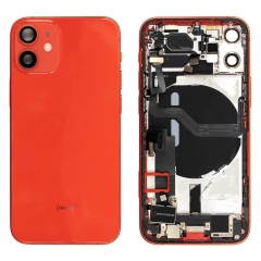 Back Housing With Parts For iPhone 12 Mini (Red) (Original Pull) (Grade A)