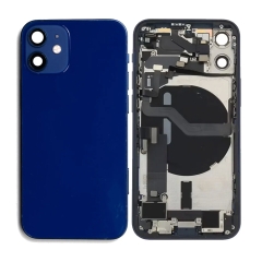 Back Housing With Parts For iPhone 12 Mini (Blue) (Original Pull) (Grade A)