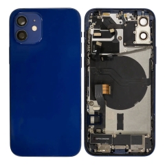 Back Housing With Parts For iPhone 12 (Blue) (Original Pull) (Grade A)