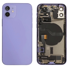 Back Housing With Parts For iPhone 12 (Purple) (Original Pull) (Grade A)