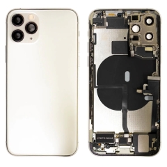 Back Housing With Parts For iPhone 11 Pro (Silver) (Original Pull) (Grade A)