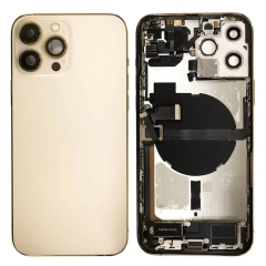 Back Housing With Parts For iPhone 13 Pro Max (Gold) (Original Pull) (Grade A)