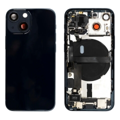 Back Housing With Parts For iPhone 13 Mini (Midnight) (Original Pull) (Grade A)