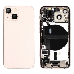 Back Housing With Parts For iPhone 13 Mini (Pink) (Original Pull) (Grade A)