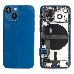 Back Housing With Parts For iPhone 13 Mini (Blue) (Original Pull) (Grade A)