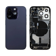 Back Housing With Parts For iPhone 14 Pro (Deep Purple) (Original Pull) (Grade A)