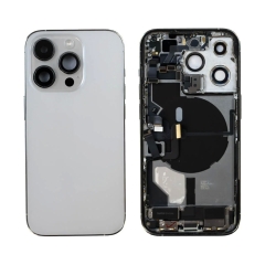 Back Housing With Parts For iPhone 14 Pro (Silver) (Original Pull) (Grade A)