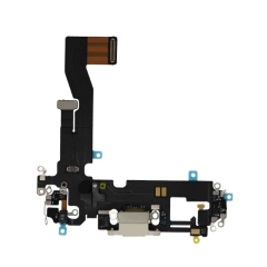 MEIBI Charging Port Flex Cable For iPhone 12 / 12 Pro (White / Silver)