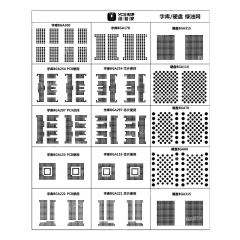 YCS Font / Hard Drive Green Oil BGA Reballing Stencil for BGA 60 / 70 / 110 / 178 / 200 / 221 / 254 / 297 / 315