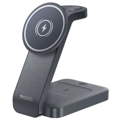 Yesido DS26 4-in-1 Magnetic Wireless Charging Stand with Night Light(Black)