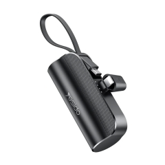 Yesido YP68 5000mAh iPhone Plug Mini Power Bank with Built-In Type-C Cable and Hidden Bracket(Black)