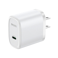 Yesido YC11U 20W PD USB-C / Type-C Fast Charging Power Adapter, US Plug(White)