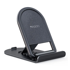 Yesido C141 Mini Folding Hands-free Phone Holder 4 Angles Adjustable Anti-slip Desktop Stand (Black)