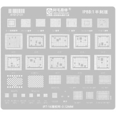 Amaoe IPBB:1 Baseband / Hard Disk / WiFi / NFC / Code Chip BGA Reballing Stencil for iPhone 7-16PM - Half Carve Through Edition