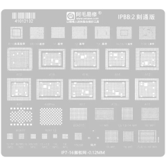 Amaoe IPBB:2 Baseband / Hard Disk / WiFi / NFC / Code Chip BGA Reballing Stencil for iPhone 7-16PM - Carve Through Edition