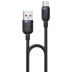 Yesido 3A USB to Type-C Fast Charging Cable, Length:1.2m(Black)