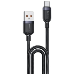 Yesido 3A USB to Type-C Fast Charging Cable, Length:2m(Black)