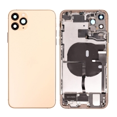 Back Housing With Parts For iPhone 11 Pro Max (Gold) (Original Pull) (Grade A)