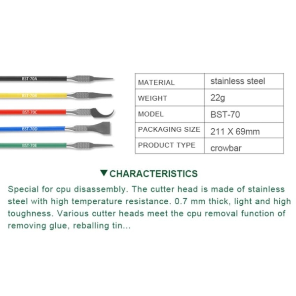 BST-70 BGA Chip CPU Remover Glue Pry Tool Set